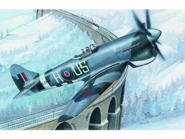 Model Hawker Tempest MK.V 14,2x17,3cm in doos 25x14,5x4,5cm