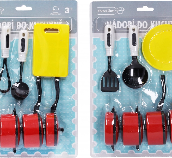Plastic children's kitchen cookware set, 2 types