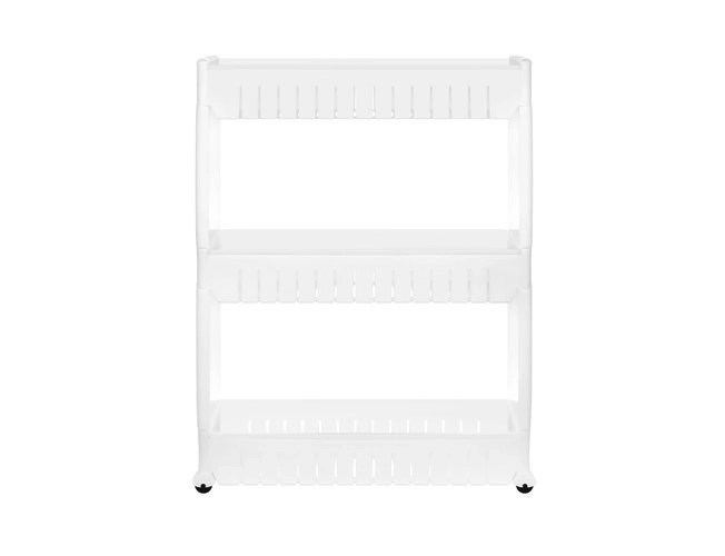 Étagère mobile de cuisine ou de salle de bain sur roulettes blanche