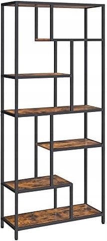 Moderne boekenkast met 6 planken in rustieke loftstijl