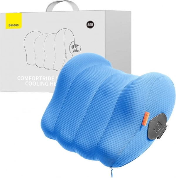 Cooling ergonomic headrest pillow for car Baseus ComfortRide blue