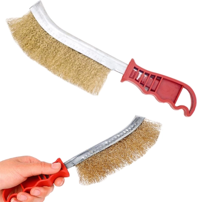 Messing draadborstel met ergonomische handgreep