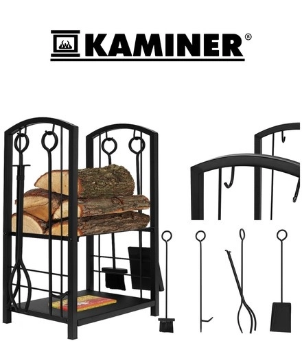 Houtrek voor bij de haard met accessoires Kaminer