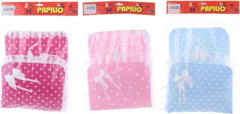Dekentje met kant en strik met kussentje voor poppen