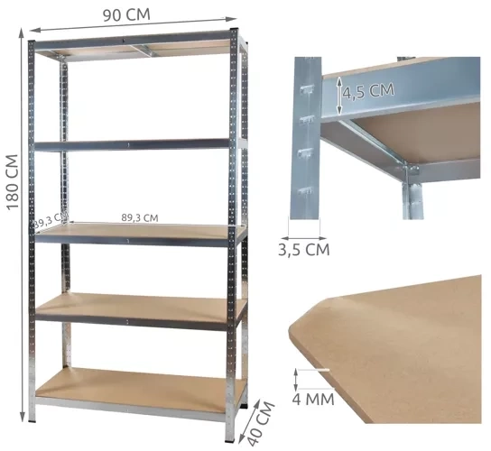 Large and Sturdy Shelving Unit with 5 Shelves