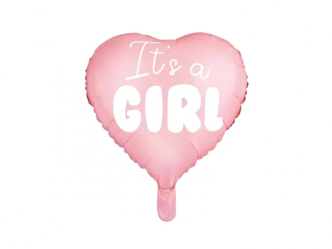 Foliebalonnen It's a Girl roze hart 45 cm