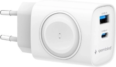 Gembird-oplader USB‑A/USB‑C 20 W met Power Delivery en Quick Charge 3.0, wit