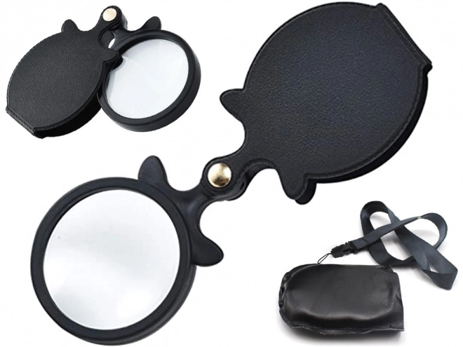 Folding Pocket Magnifier with Case and Lanyard