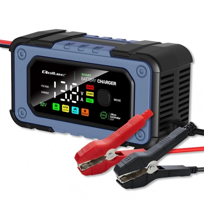 Intelligente Qoltec-batterijlader met reparatiefunctie 12V 7A LED 4 modi
