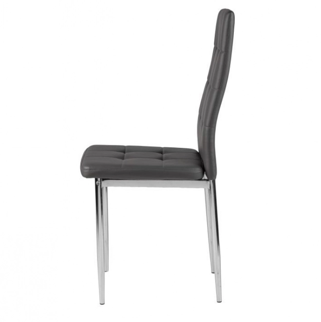 Set van 4 moderne grijze stoelen met doorgestikte zitting