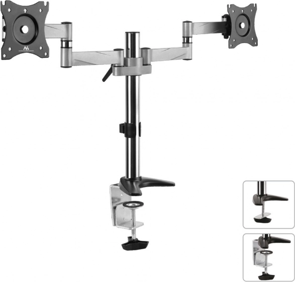 Support pour deux moniteurs LCD Maclean 13-27" 8 kg en aluminium