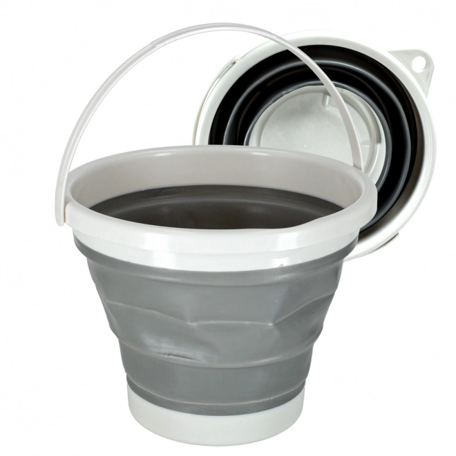 Collapsible Silicone Camping Bucket 10L Gray