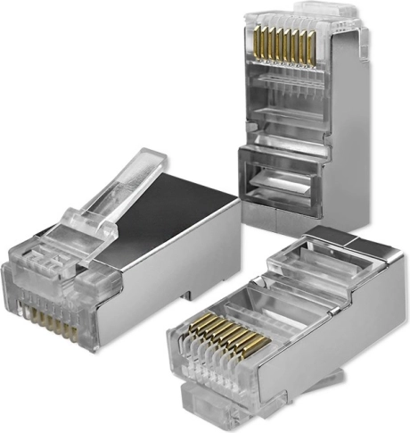 Modularer RJ45 CAT5e FTP-Steckverbinder mit vergoldeten Kontakten, 100 Stk.