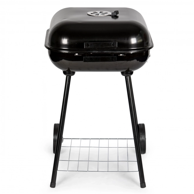 Moderner Grill mit Deckel und Rollen