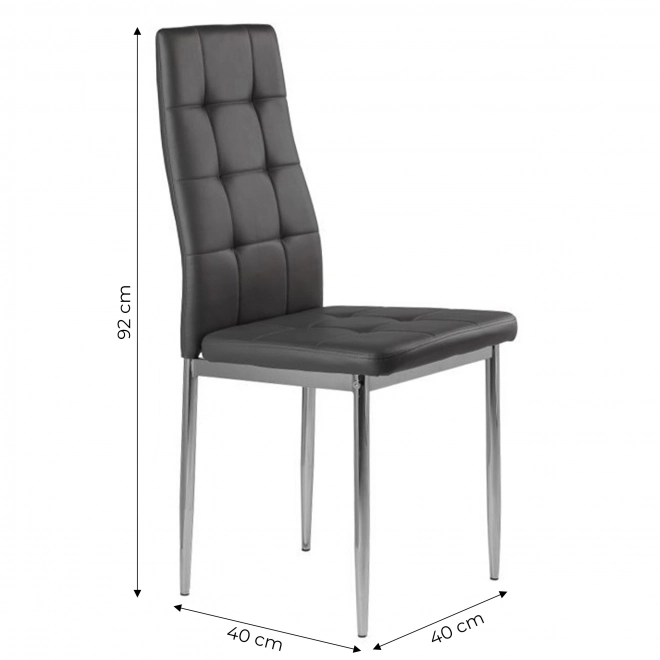 Set van 4 moderne grijze stoelen met doorgestikte zitting