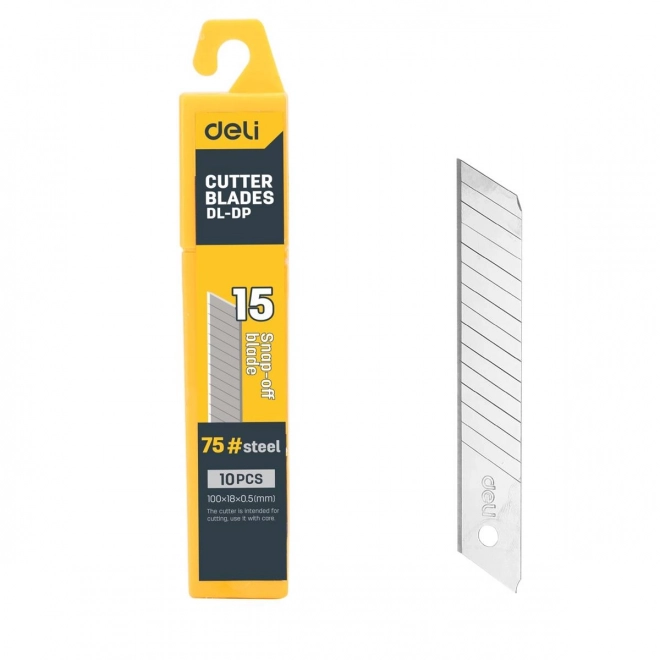 Vervangende messen Deli 18 mm, 10 stuks