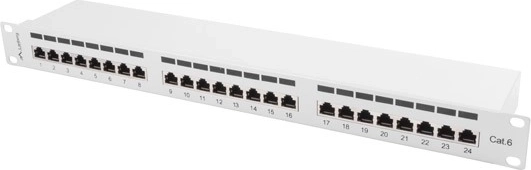 Patch panel 24 ports 1U category 6 gray