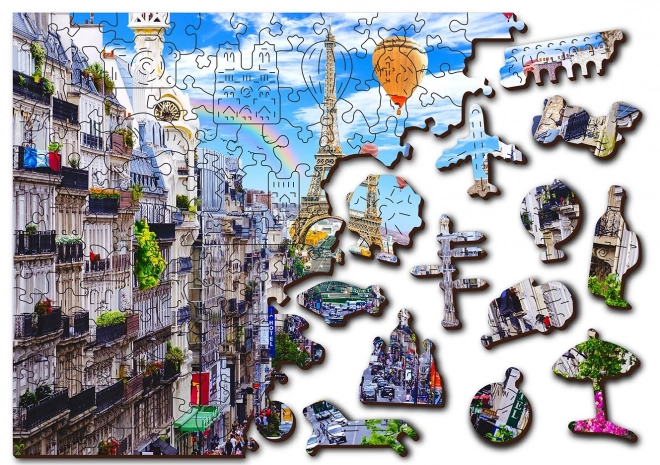 Houten puzzel druk Parijs 2-in-1