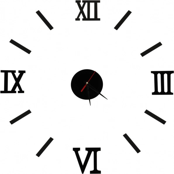 Wall Clock Black with Roman Numerals