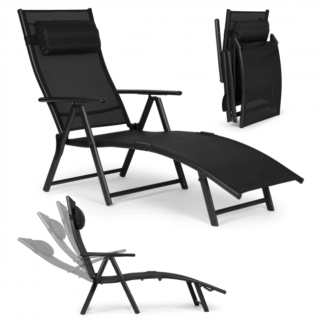Tuin- en strandligstoel, opvouwbaar, verstelbare rugleuning, stalen constructie. ModernHome
