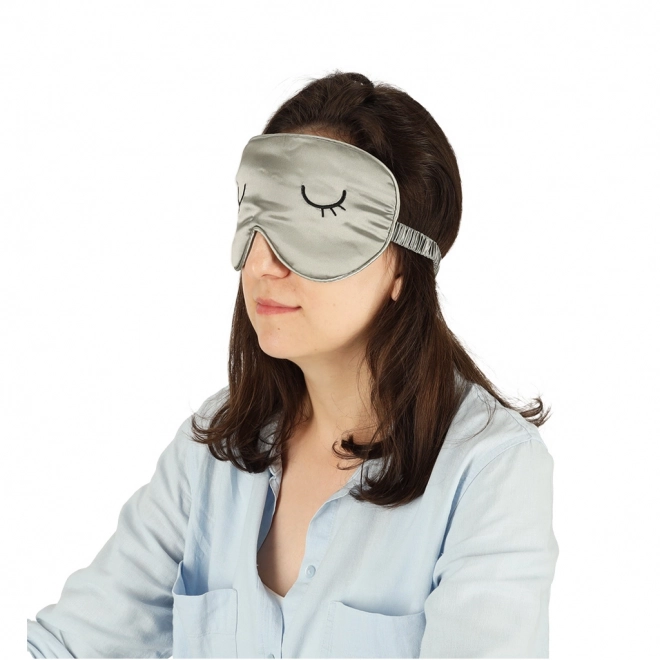 Schlafmaske mit Tragetasche Grau