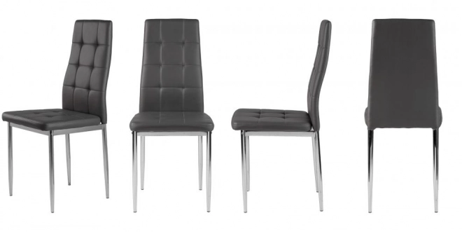 Set van 4 moderne grijze stoelen met doorgestikte zitting