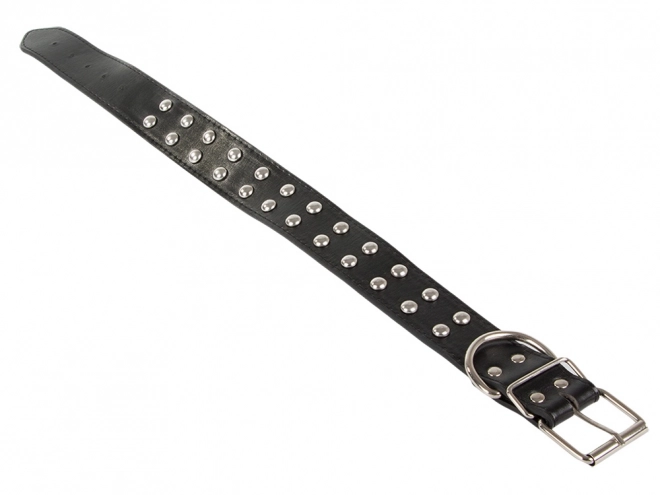 Verstelbare hondenhalsband van ecologisch leer met metalen knoppen