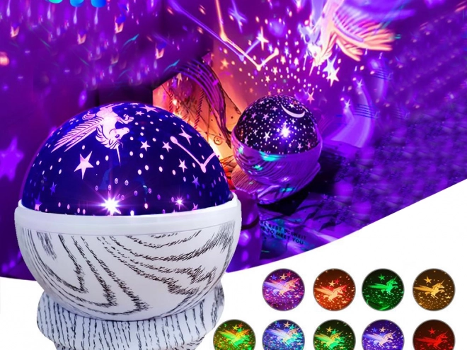 Rotating Star LED Night Lamp Projector with Unicorn Theme