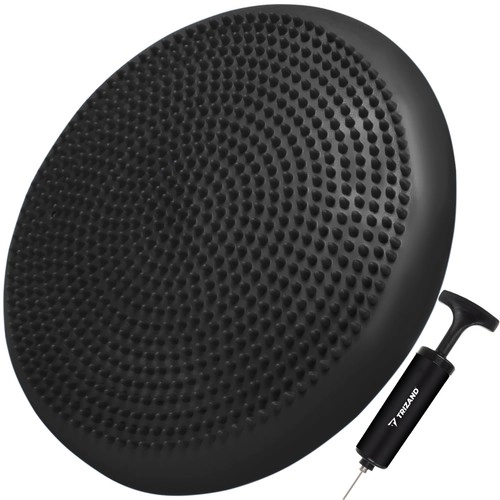 Sensomotorisch kussen met pompje 34 cm zwart