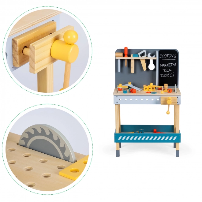 Houten werkbank met gereedschap voor kinderen van ECOTOYS