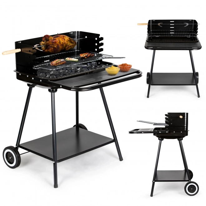 Gril de jardin portable avec étagère 2 grilles SL5434P