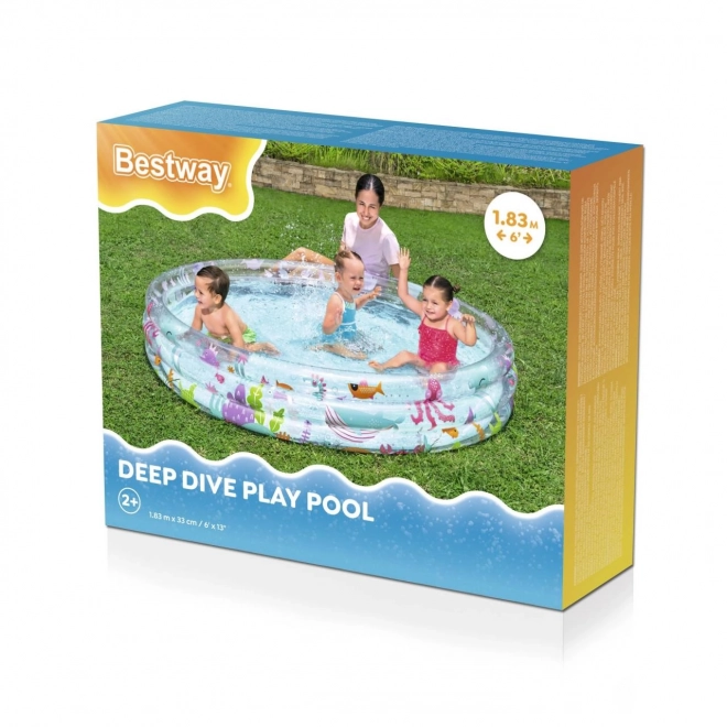 Colorful Inflatable Children's Pool 183x33cm