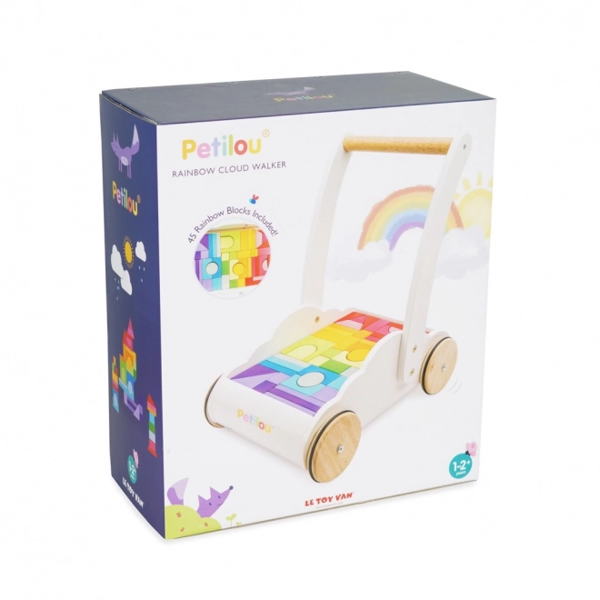 Wagentje met regenboogblokken Petilou