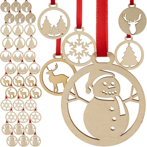 Houten kerstversieringen - 36 stuks Ruhhy
