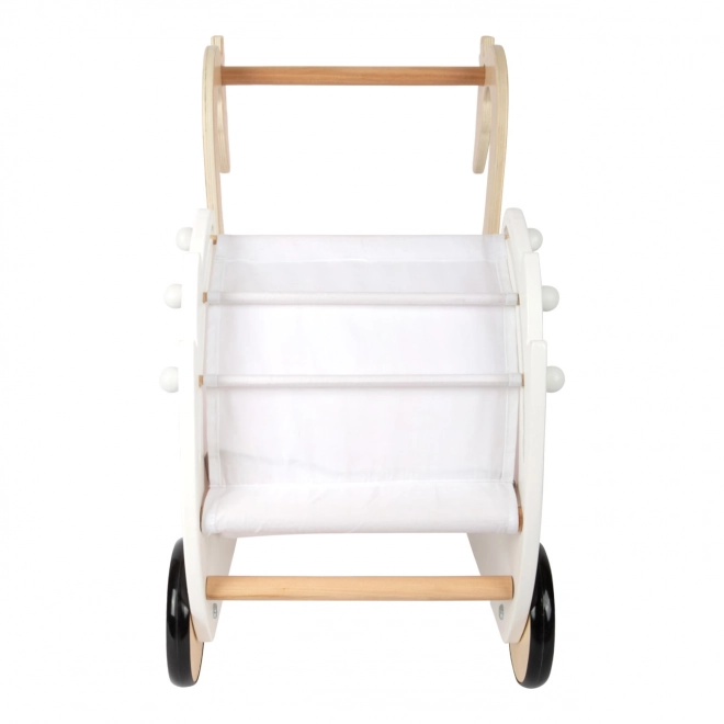Houten kinderwagen Zwaan