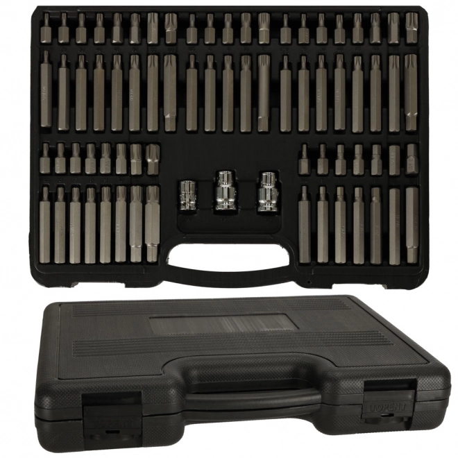 Set van korte en lange schroefbits + 3 adapters - 75 stuks