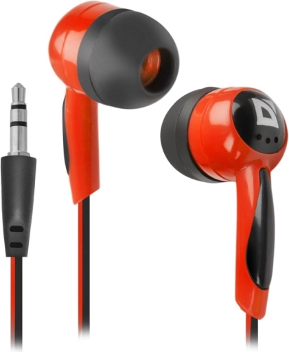 Defender Basic 604 Wired In‑Ear Headphones black‑red