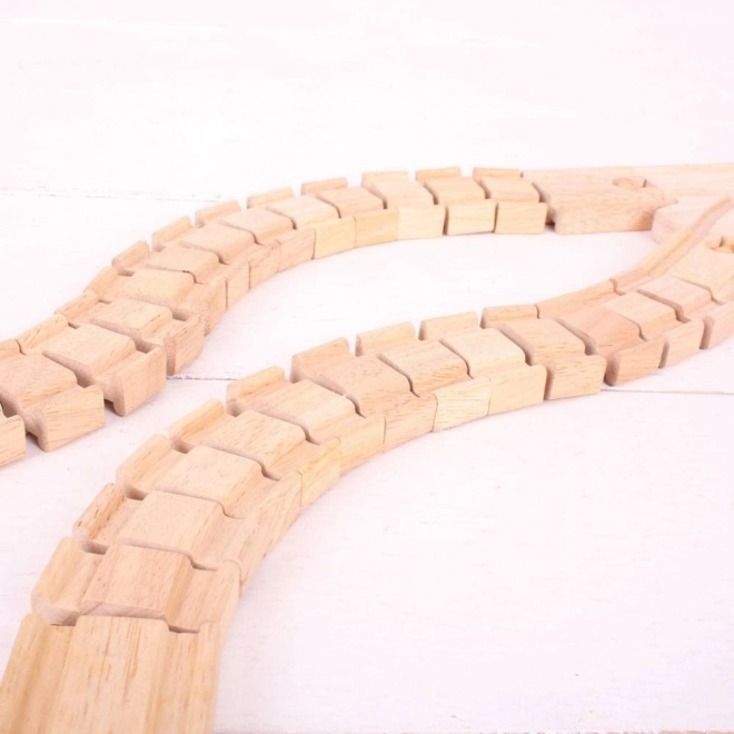 Flexible Wooden Train Track Set