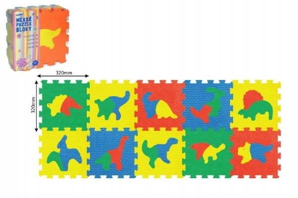 Gekleurde schuimpuzzels met dinosaurussen - 10 stuks