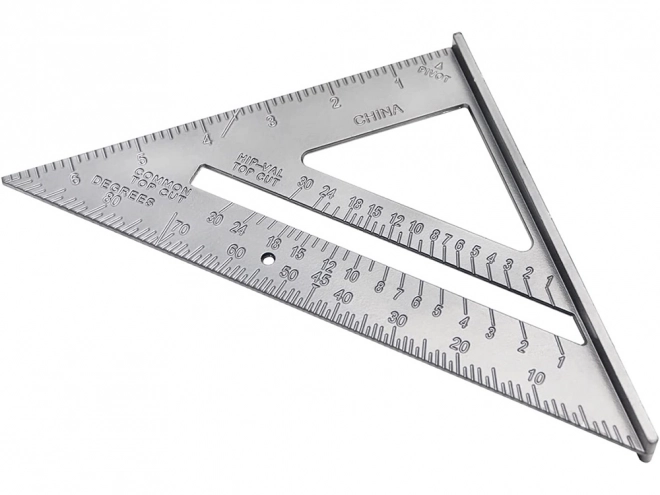 Aluminium hoekstuk met gegraveerde markeringen 180 mm