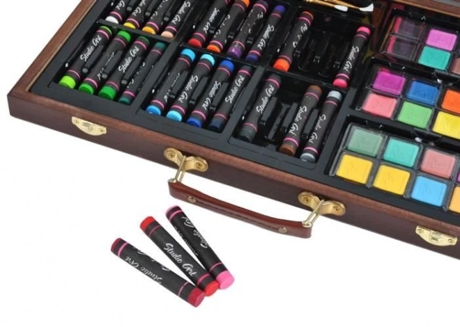 Large Art Set in a Wooden Case for Little Painters - 81pcs