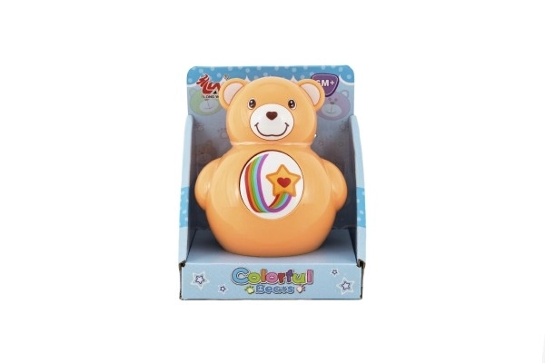 Roly Poly piepende beer 10 cm plastic 10x12x8cm