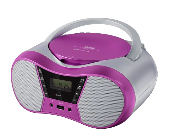 Tragbarer CD-Player mit Bluetooth und USB, rosa