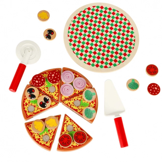 Houten speelset Pizza met accessoires