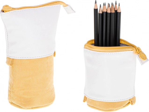 Trousse scolaire télescopique 2-en-1 – jaune