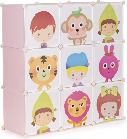 Armoire modulaire pour enfants avec 9 étagères