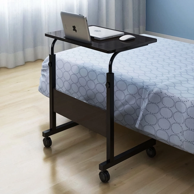 Table pour ordinateur portable avec roulettes, table fixée au fauteuil inclinable - noir