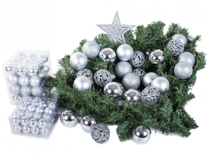 Zilveren kerstversieringen - set van 100 stuks