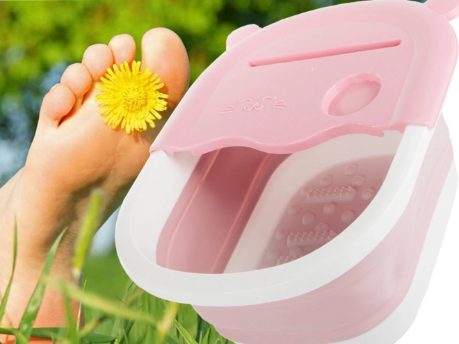 Bain de pieds pliable avec picots pour massage