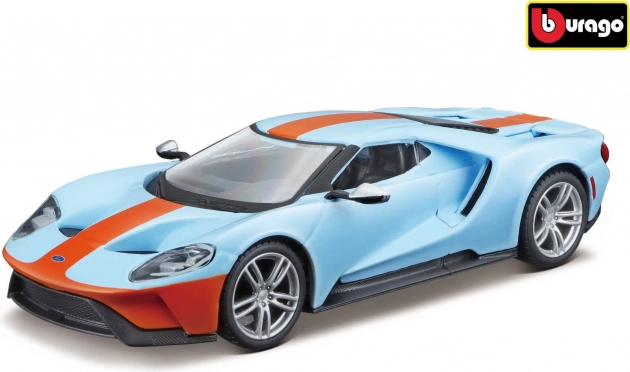 modèle en métal bburago ford gt 2019 1:32 bleu clair/orange